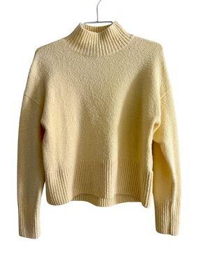 & Other Stories Wool Blend Mock Neck Sweater Light Yellow Size XS